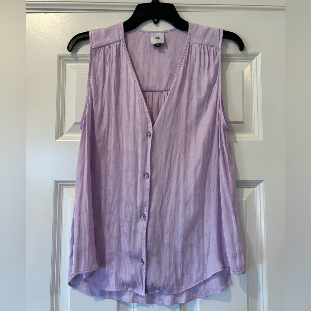 CAbi Lavender Sleeveless Blouse